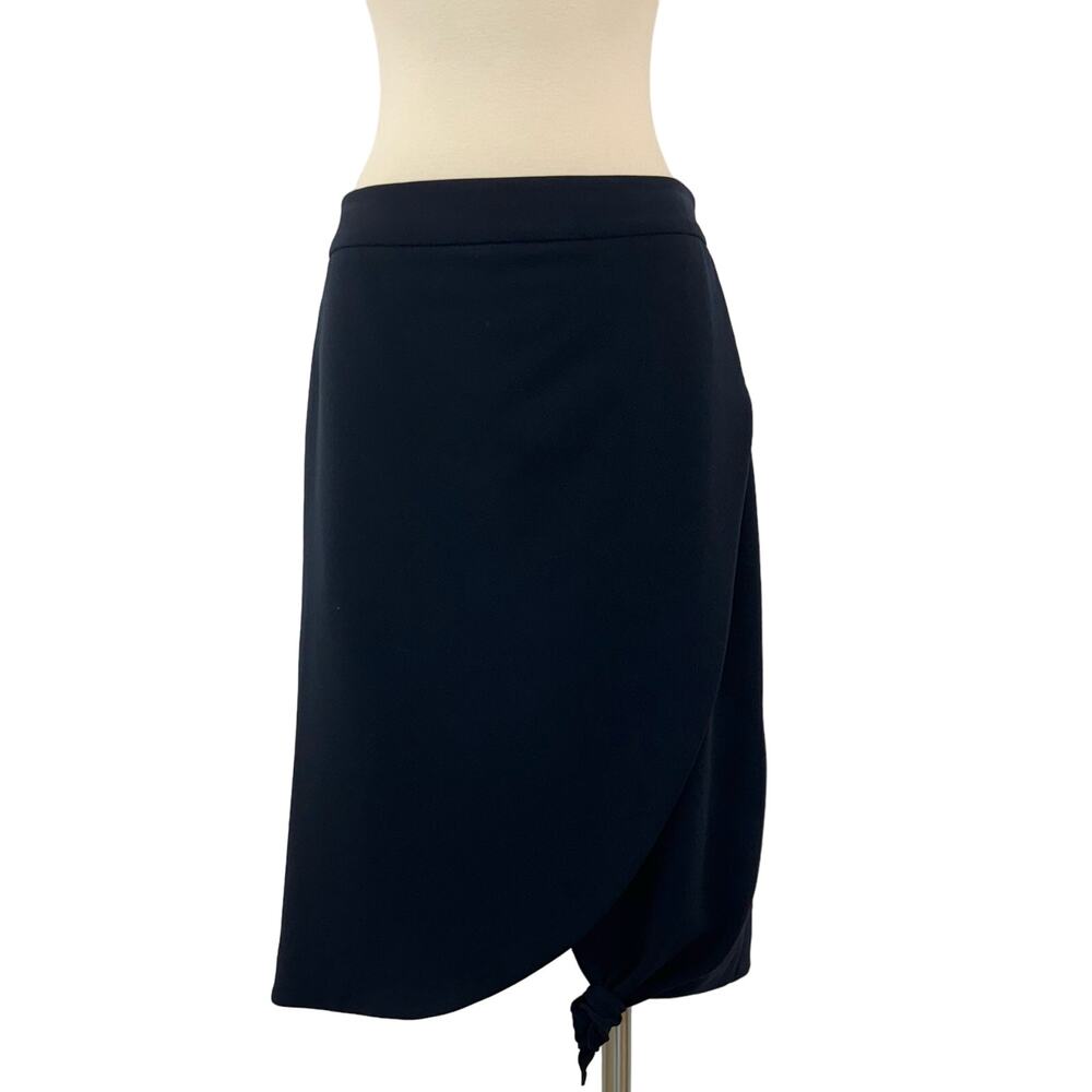 Giorgio Armani Wrap Skirt Knee-Length Black Made in Italy | Size 44 (US 8)